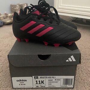 Adidas Black and Pink Goletto Soccer Cleats